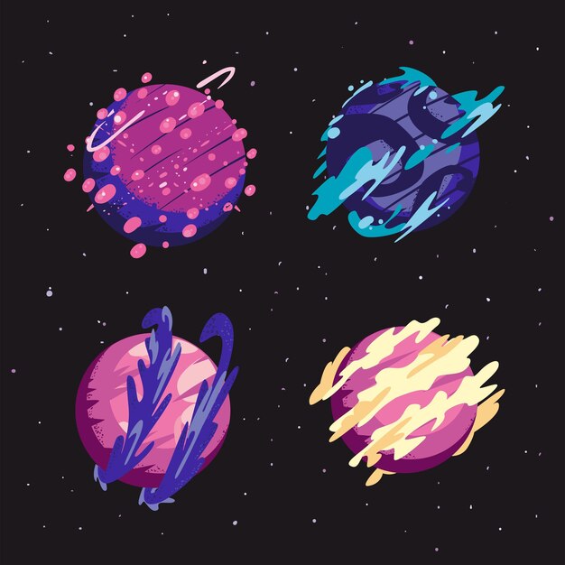 Quatro planetas fofos