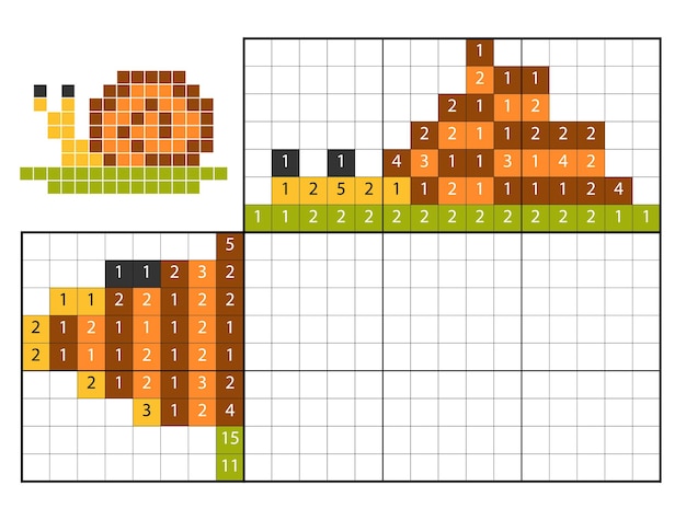 Puzzle de pintar por número (nonogram), jogo educacional para