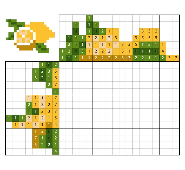 Puzzle de pintar por número (nonogram), jogo educacional para