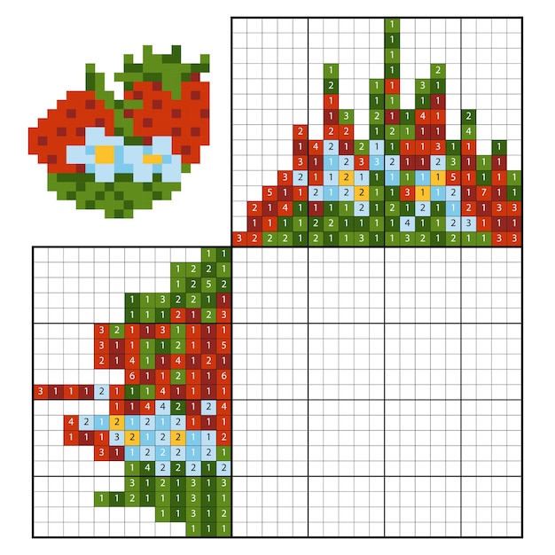 Puzzle de pintar por número (nonogram), jogo educativo para