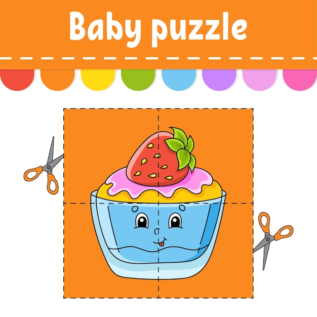 Jogo de quebra-cabeça para crianças berinjela de legumes peças de quebra- cabeça planilha de cores página de atividades