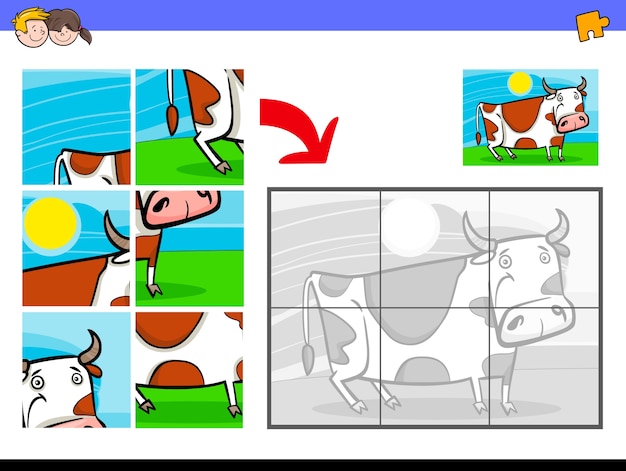 QUEBRA-CABEÇA VERTICAL ANIMAIS DOMÉSTICOS: VACA