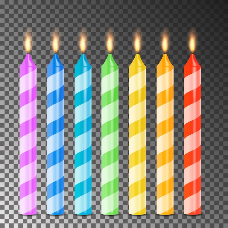 Vetor queima de vetor realista 3d velas de jantar