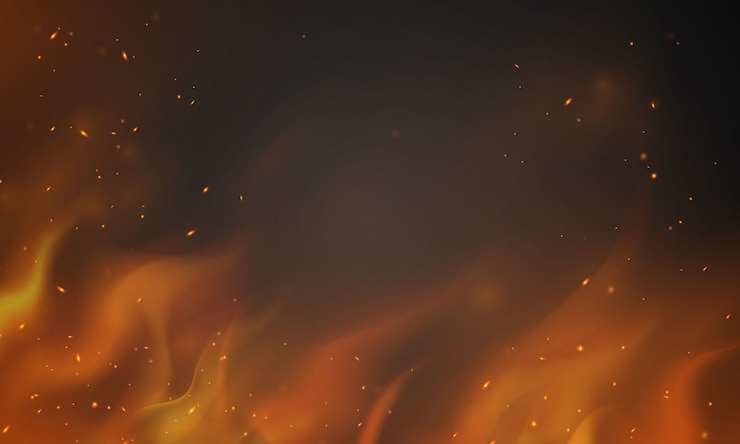 Vetor queimando vermelho quente faíscas chamas de fogo realistas abstrato