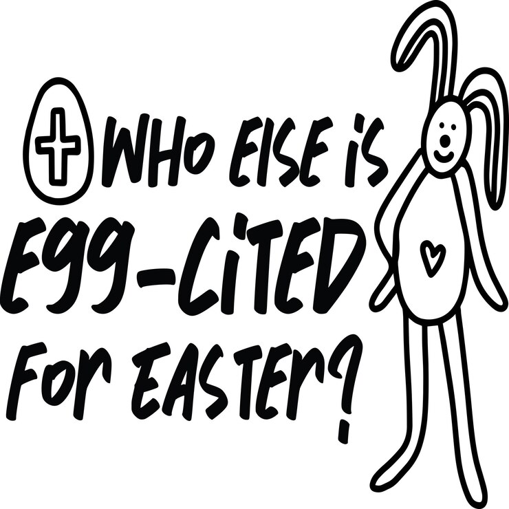 Vetor quem mais é eggcited para a páscoa