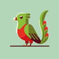 Vetor quetzal estilo caricatura colores planos