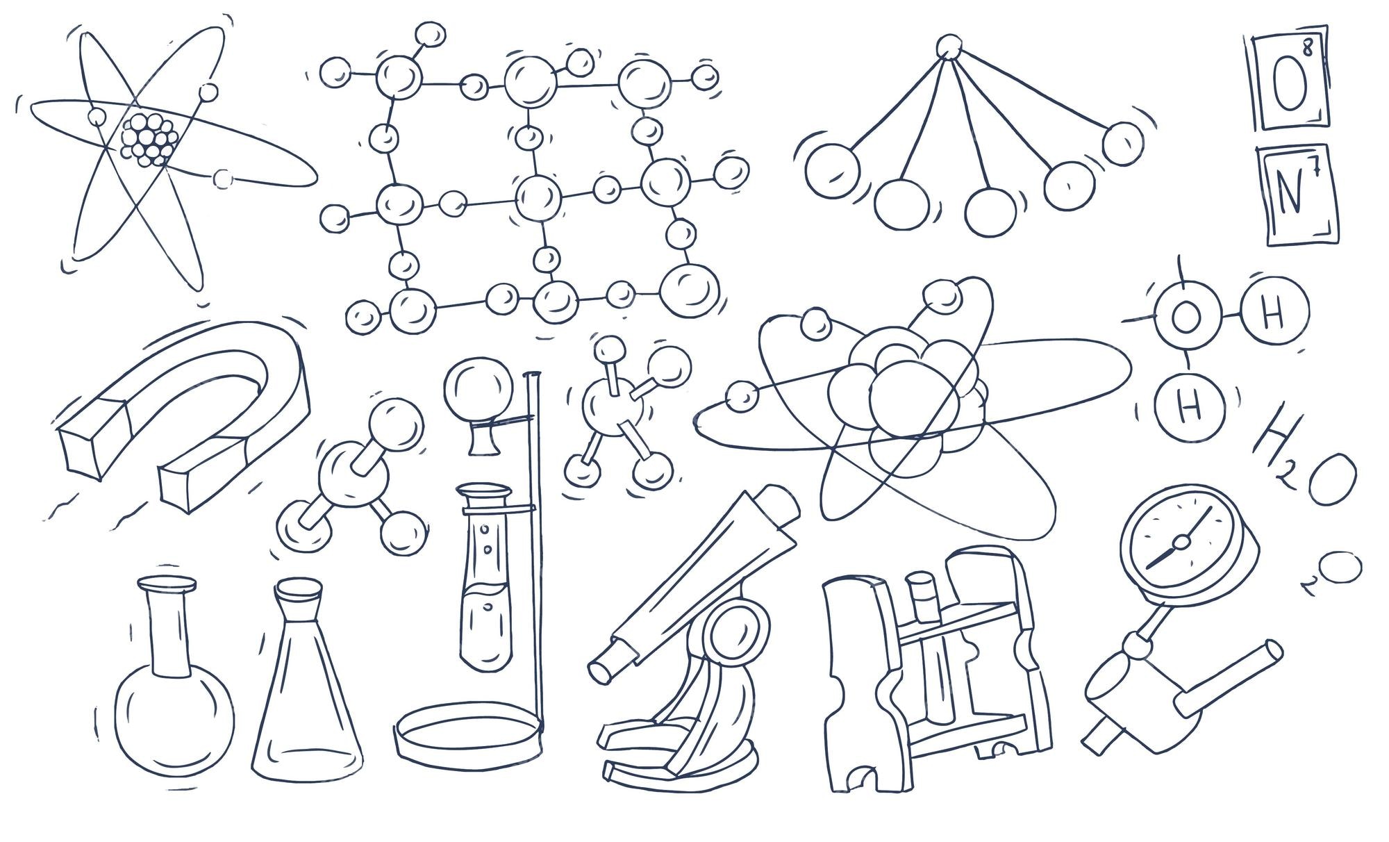 Artigos De Escola De Desenho À Mão Livre. Conceito Da Lição De Ciências.  Jogo De Desenho Manual De Material Didático Doodles Esboçado Símbolos De  Desenhos Animados Ilustração Vetorial Física Cálculo Química Biologia