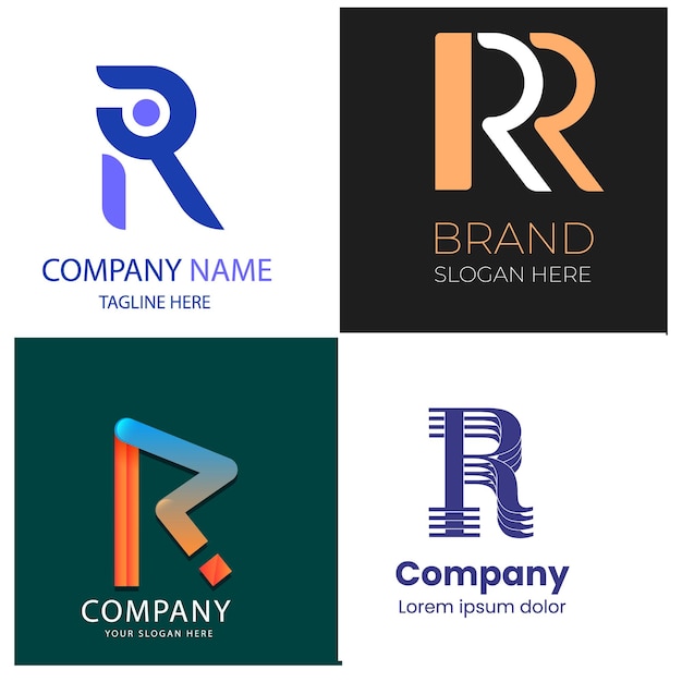 R letra do alfabeto inicial design de gradiente colorido marca corporativa empresa logotipo abstrato de