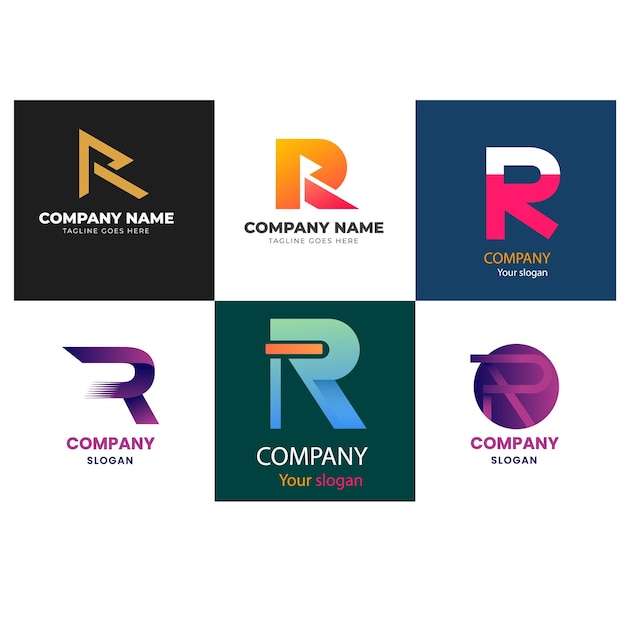 R letra do alfabeto inicial design de gradiente colorido marca corporativa empresa logotipo abstrato de