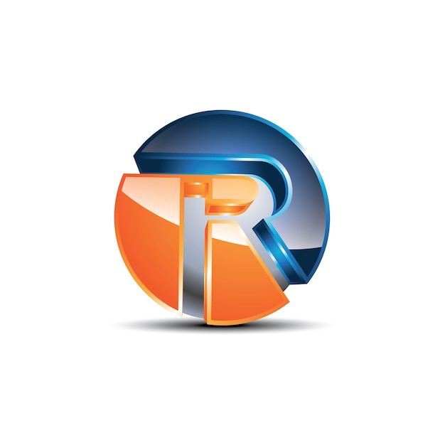 R logotipo 3d