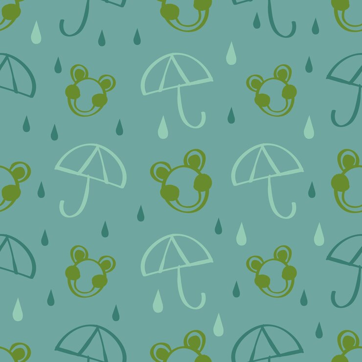 Vetor rã de drã de mão sem costura com padrão de pingo de chuva