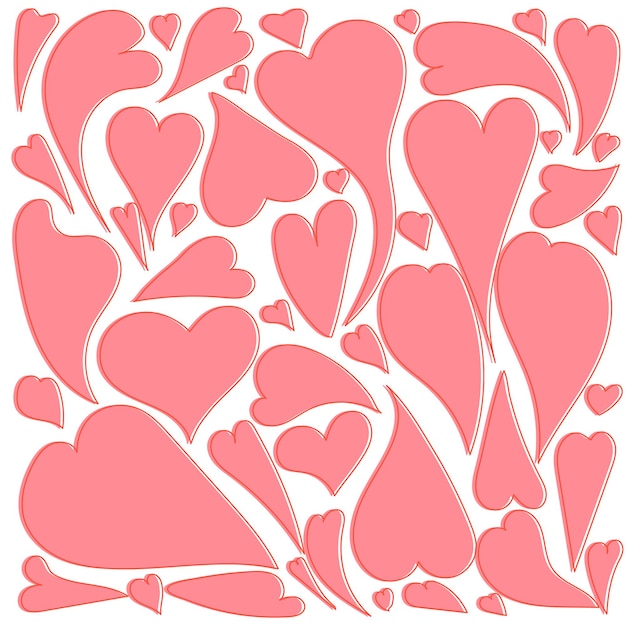 Rabisco de corações rosa