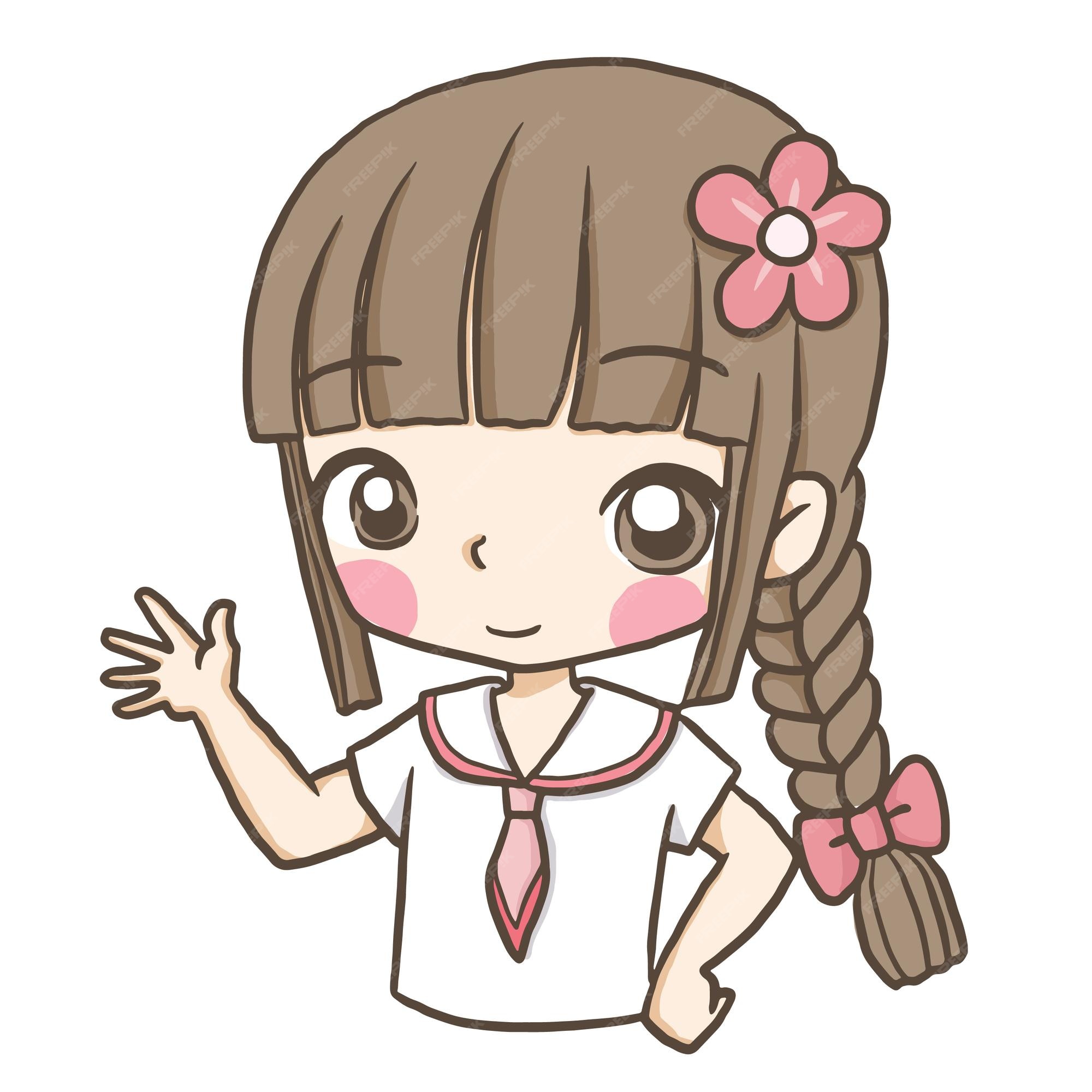 Perfil menina avatar desenho animado rabisco kawaii anime página para  colorir ilustração fofa desenhando clipart