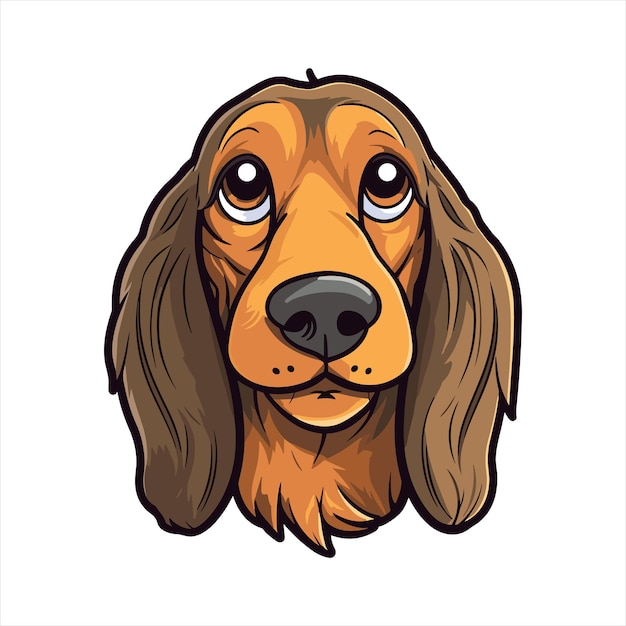 Raça de cão alpine dachsbracke cartoon cute kawaii personagem animal animal de estimação ilustração de adesivo isolado