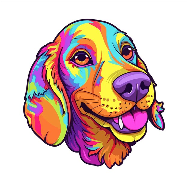 Vetor raça de cão de caça cretense desenho animado colorido kawaii personagem animal de estimação ilustração de adesivo isolado