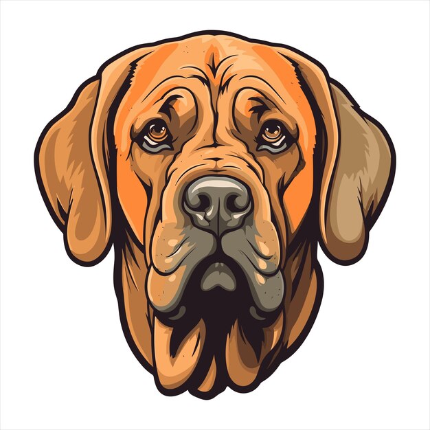 Raça de cão mastiff espanhol cartoon kawaii personagem animal pet ilustração de adesivo isolado