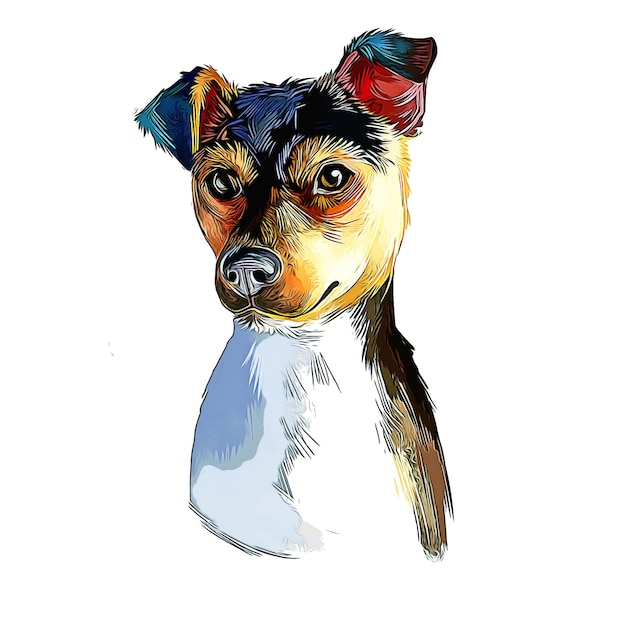 Vetor raça de cão terrier brasileiro aquarela esboço mão desenhada pintura ilustração