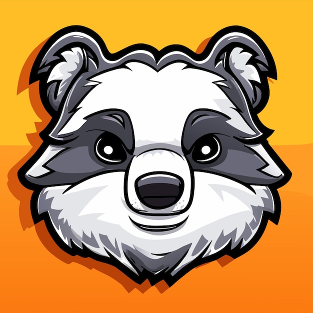 Vetor raccoon desenhado à mão plano elegante mascote desenho de personagem de desenho animado adesivo conceito de ícone