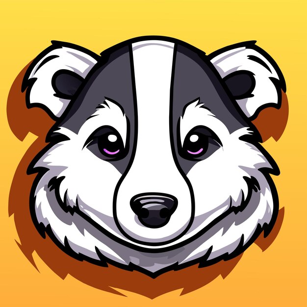 Raccoon desenhado à mão plano elegante mascote desenho de personagem de desenho animado adesivo conceito de ícone