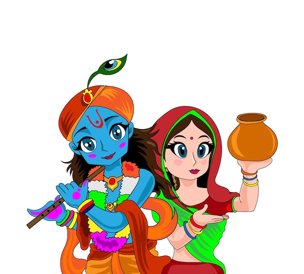 Radha Kirshna ilustração vetorial