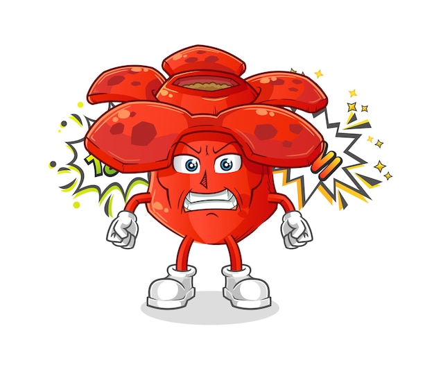 Rafflesia arnoldii anime personagem de desenho animado vetorial irritado