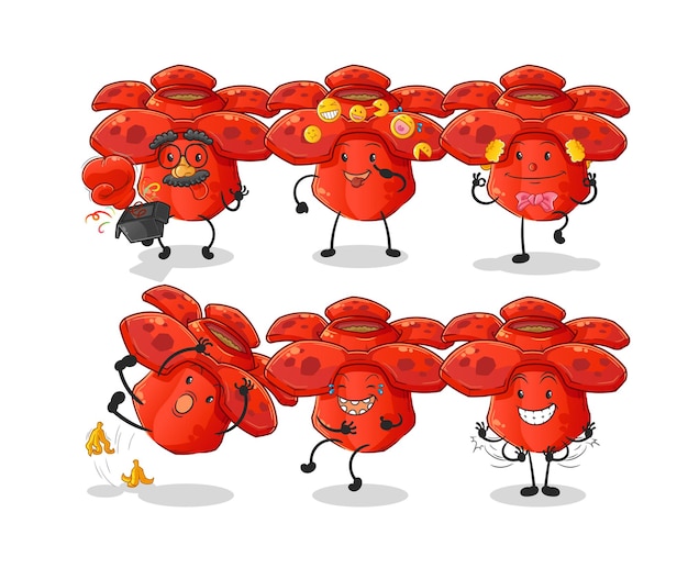 Rafflesia arnoldii comédia set personagem mascote dos desenhos animados vetor