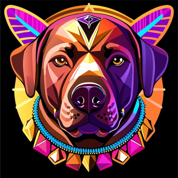 Vetor rainha do cão com coroa desenhada à mão plana elegante adesivo de desenho animado conceito de ícone ilustração isolada
