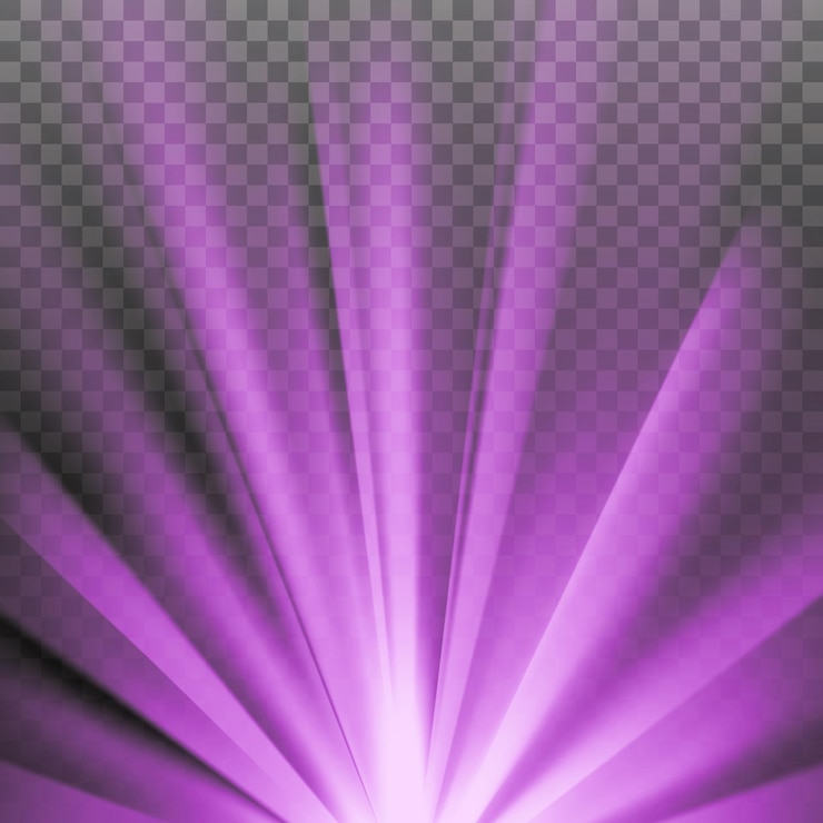 Vetor raios de cor roxa com brilho do espectro de cores