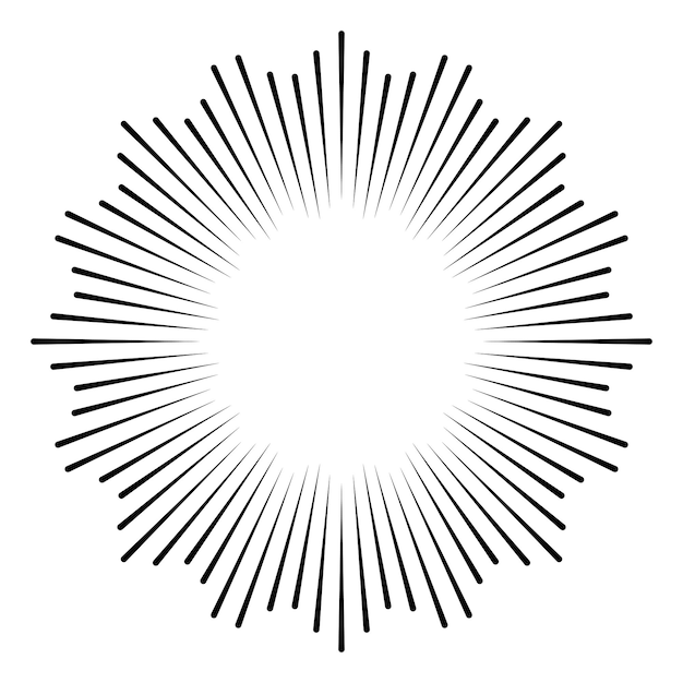Raios de ícone de raios de iluminação cockade linhas de círculo de velocidade radial