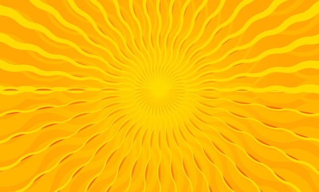 Vetor raios de sol brilhantes laranja amarelos com fundo laranja