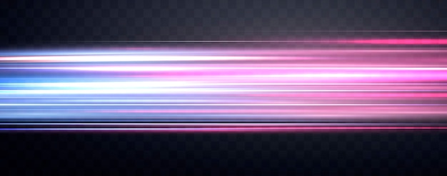Raios de velocidade luz fluxo de néon zoom em efeito de movimento linhas de velocidade de brilho azul e rosa