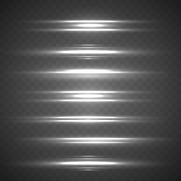 Raios horizontais de feixes de laser de linha branca clara