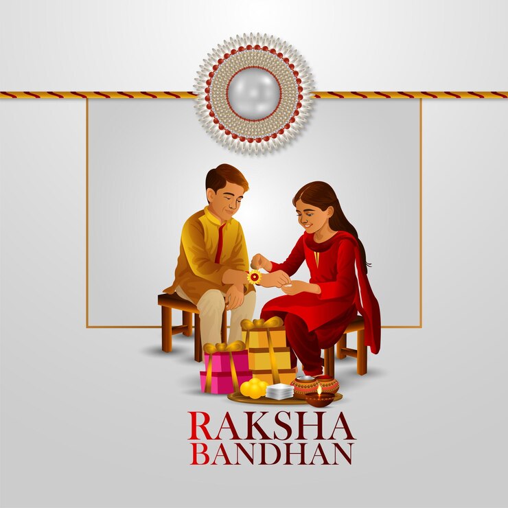 Rakhi de cristal para o festival indiano feliz cartão de celebração de raksha bandhan