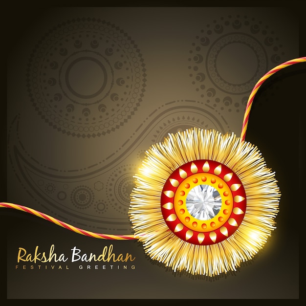 Rakhi dourado bonito para festival indiano rakshabandhan