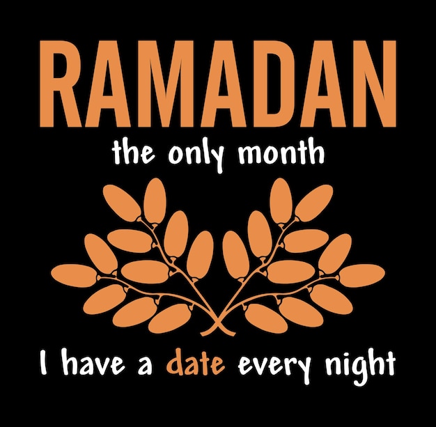 Vetor ramadã, o único mês em que tenho um encontro todas as noites citação engraçada do ramadã