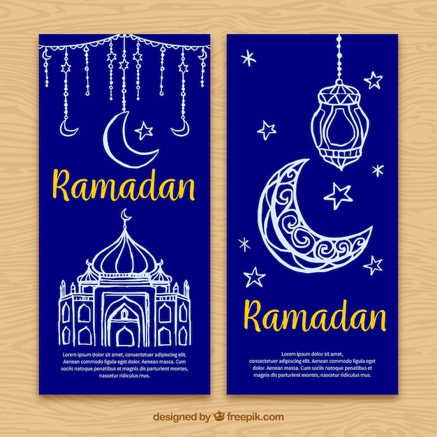 Vetor ramadan, bandeira, decorativo, esboços