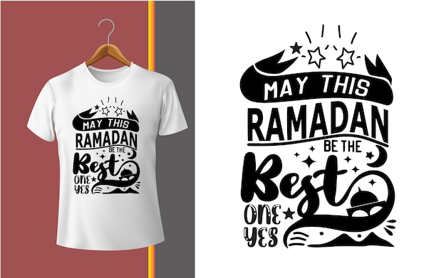 Vetor ramadan e eid mubarak t-shirt design