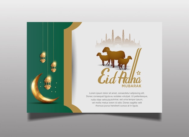 Vetor ramadan eid al adha cartão de saudação para a celebração da santíssima ramadã