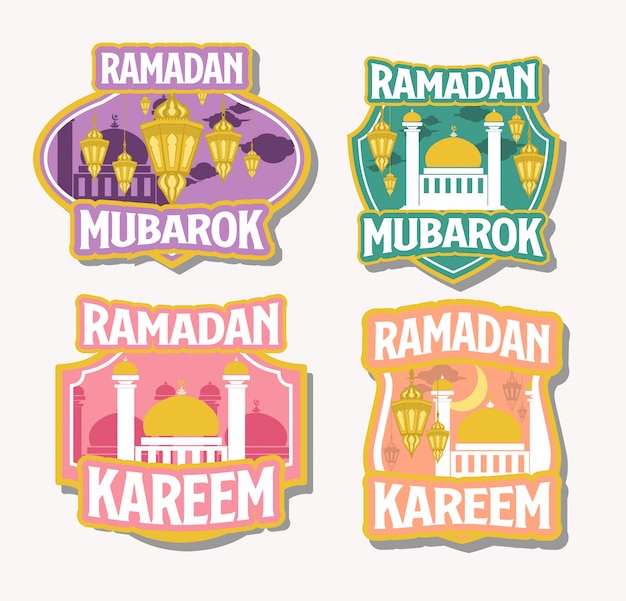 Vetor ramadan kareem badges