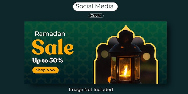 Ramadan kareem big sale oferta design de promoção de capa de mídia social modelo premium eps eid sale