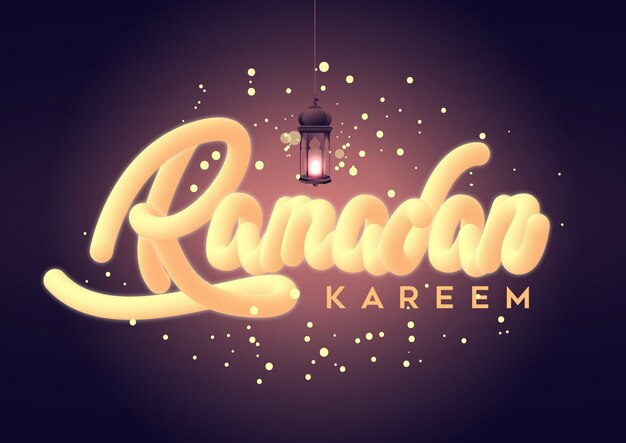 Ramadan kareem blend ilustração vetorial com latern