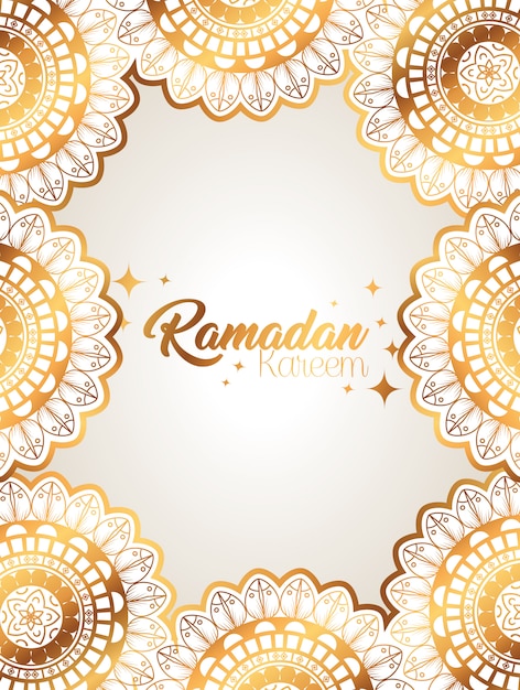 Ramadan kareem com decoração de mandalas