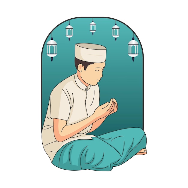 Ramadan kareem com fundo de ilustração islâmica