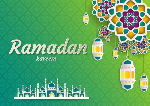 Ramadan kareem de design de convites