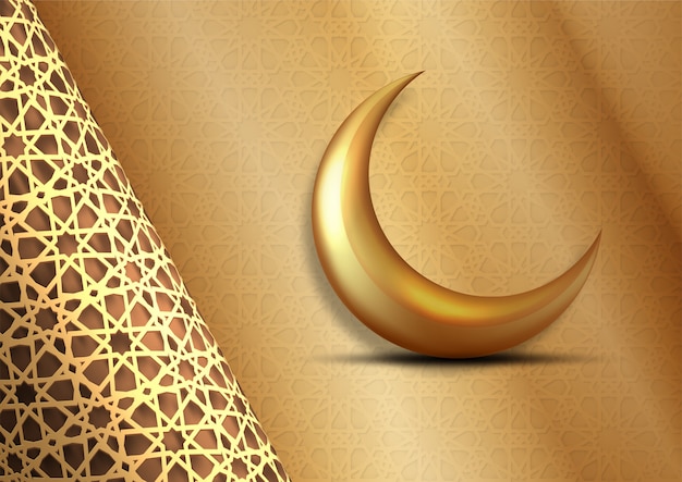 Ramadan Kareem design, lua dourada