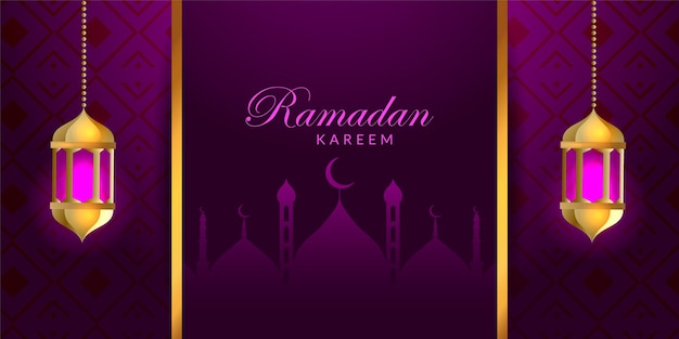 Ramadan Kareem elegante com desenho de banner