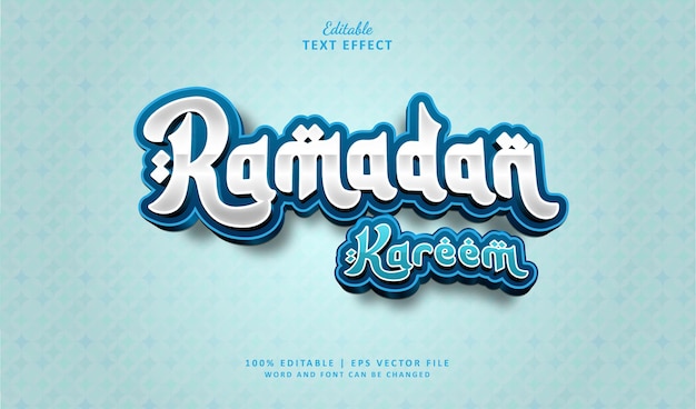 Ramadan kareem estilo de efeito de texto editável 3d tema árabe e islâmico