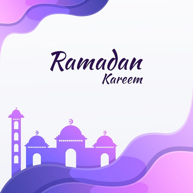 Ramadan kareem fundo com gradiente de cor roxa