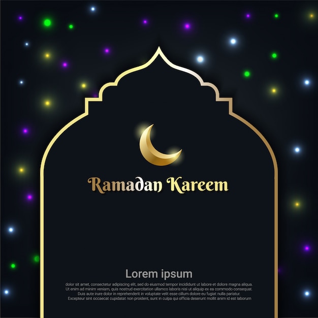 Ramadan kareem fundo com moldura e luz