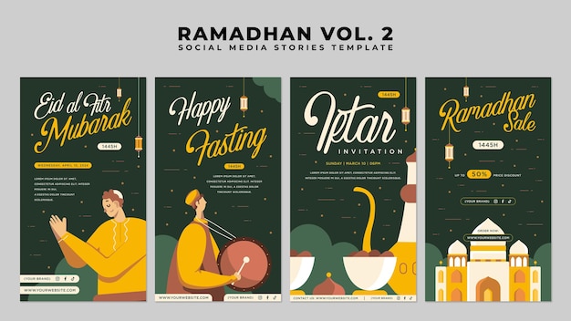 Vetor ramadan kareem histórias islâmicas histórias reels estatuto ramadã mídia social design de poster